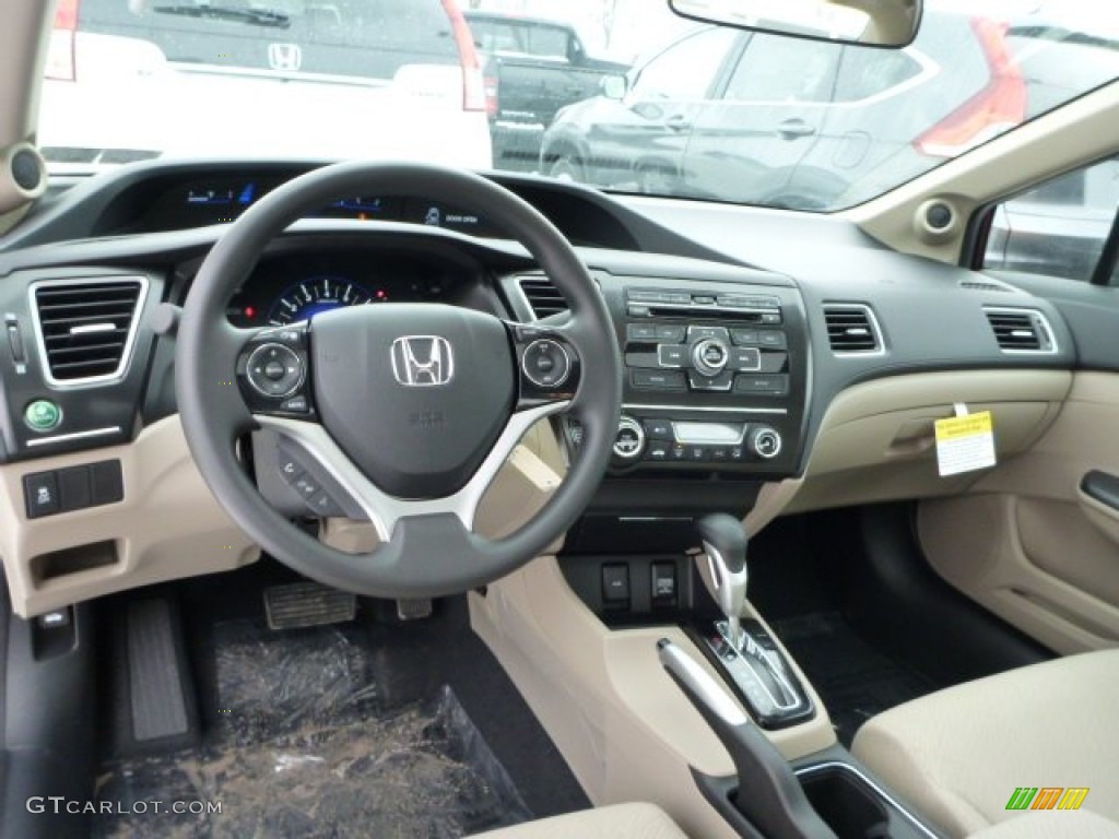 2013 Civic EX Sedan - Crimson Red Pearl / Beige photo #13