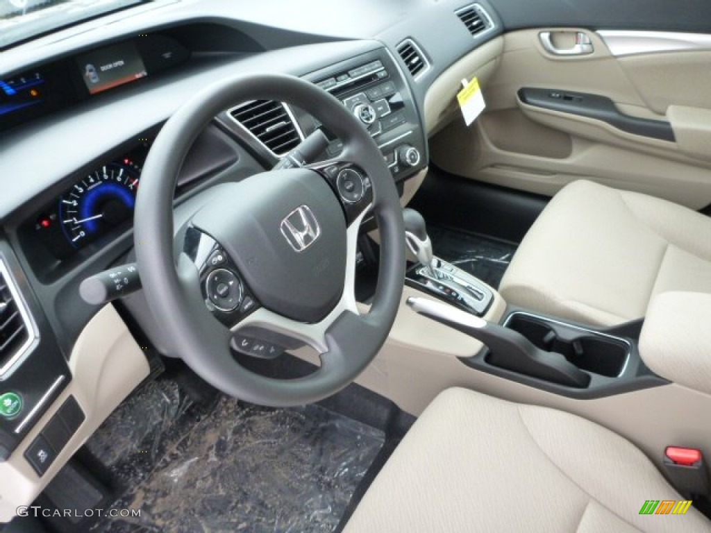2013 Civic EX Sedan - Crimson Red Pearl / Beige photo #16