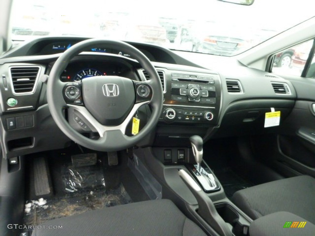 Black Interior 2013 Honda Civic LX Sedan Photo #76847072