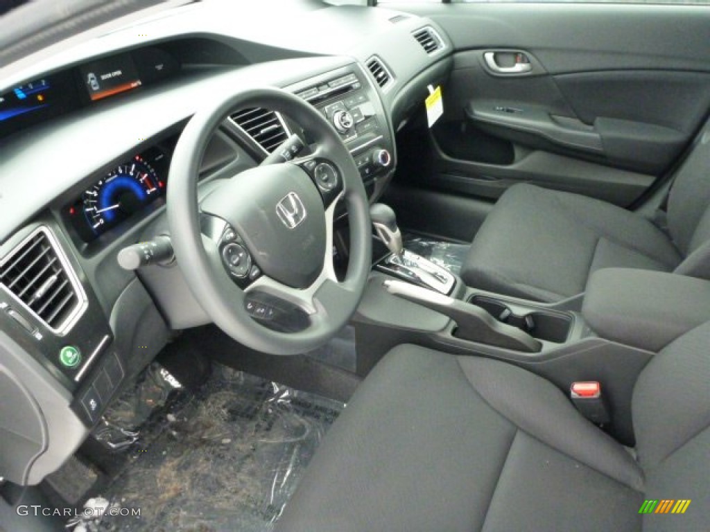 Black Interior 2013 Honda Civic LX Sedan Photo #76847123
