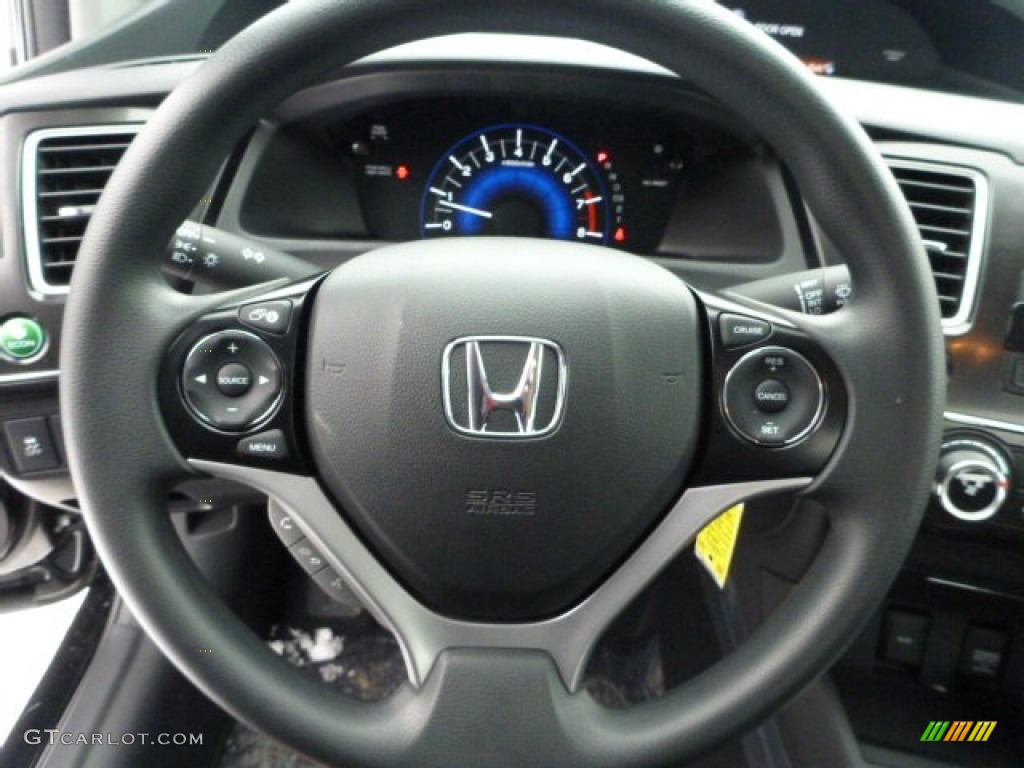2013 Honda Civic LX Sedan Black Steering Wheel Photo #76847160