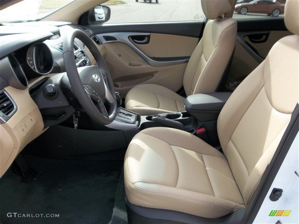 2013 Elantra Limited - Shimmering White / Beige photo #7