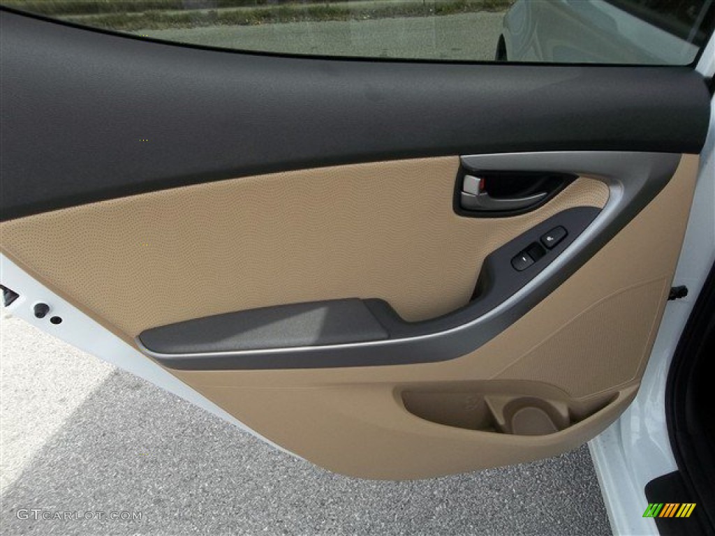 2013 Elantra Limited - Shimmering White / Beige photo #9