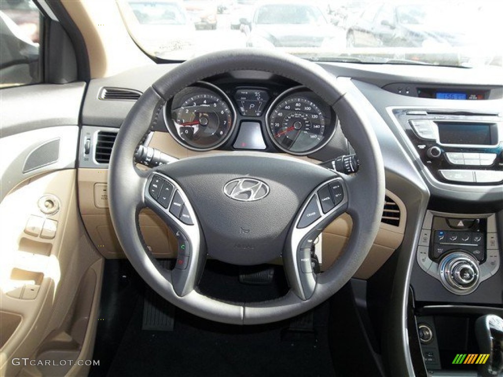 2013 Elantra Limited - Shimmering White / Beige photo #16