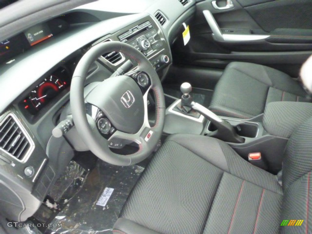 Black Interior 2013 Honda Civic Si Coupe Photo #76848276