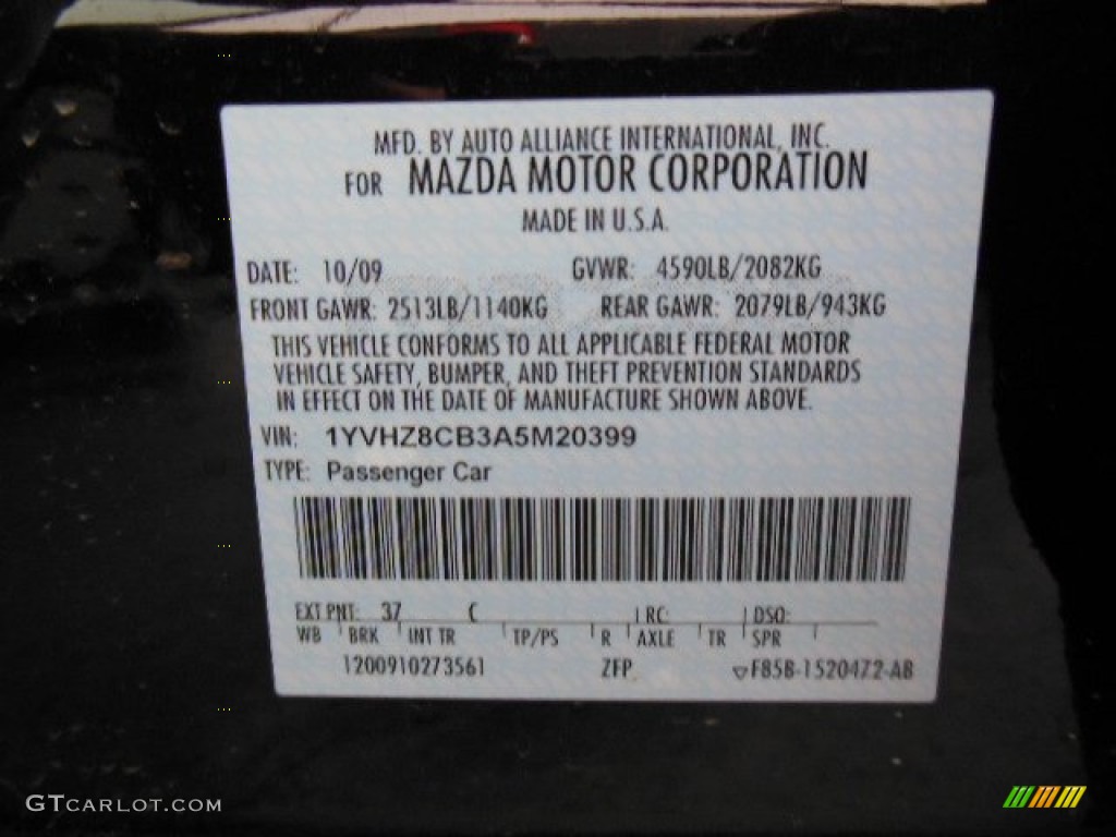 2010 MAZDA6 s Grand Touring Sedan - Black Cherry Metallic / Black photo #20