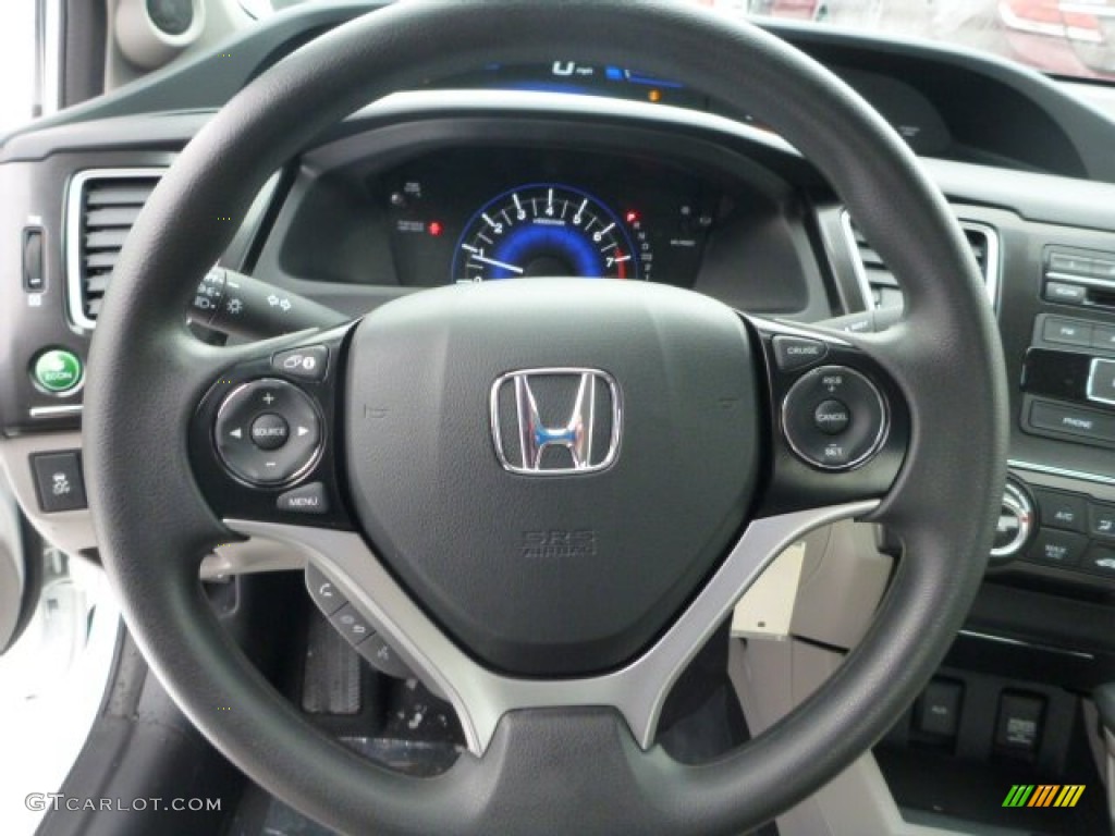2013 Honda Civic LX Coupe Gray Steering Wheel Photo #76848696