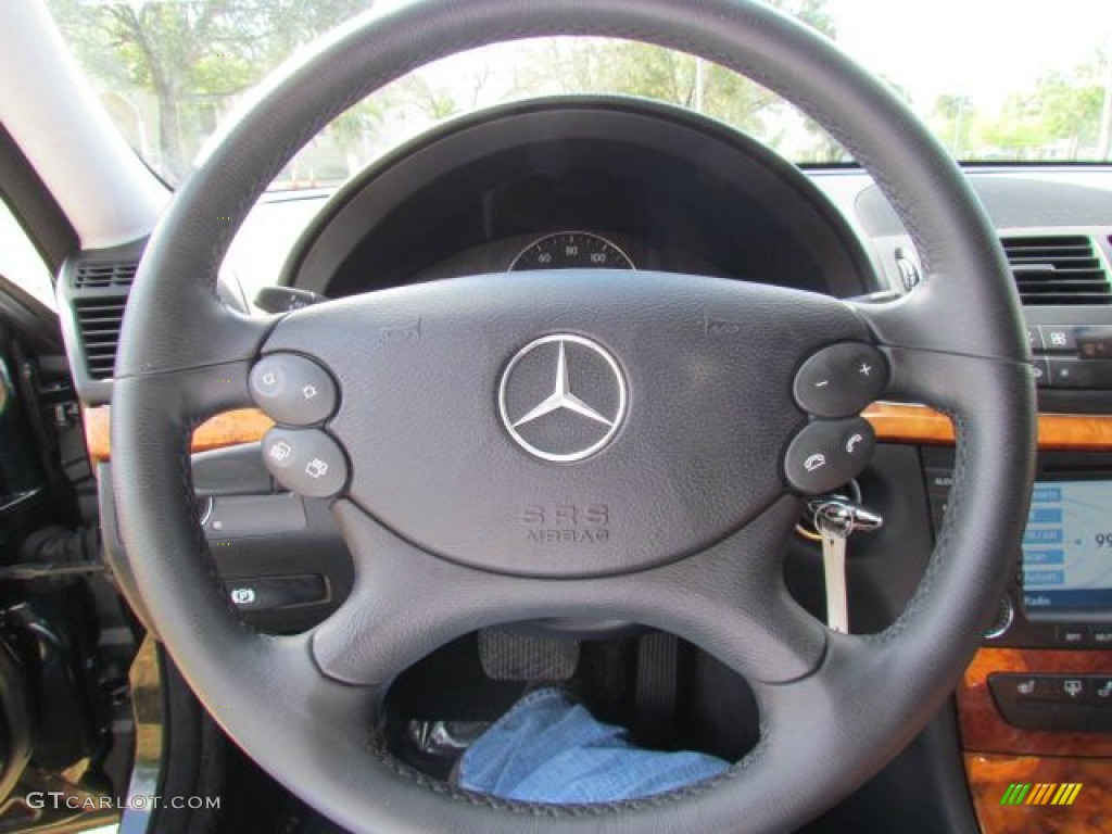 2007 Mercedes-Benz E 350 Sedan Black Steering Wheel Photo #76850326