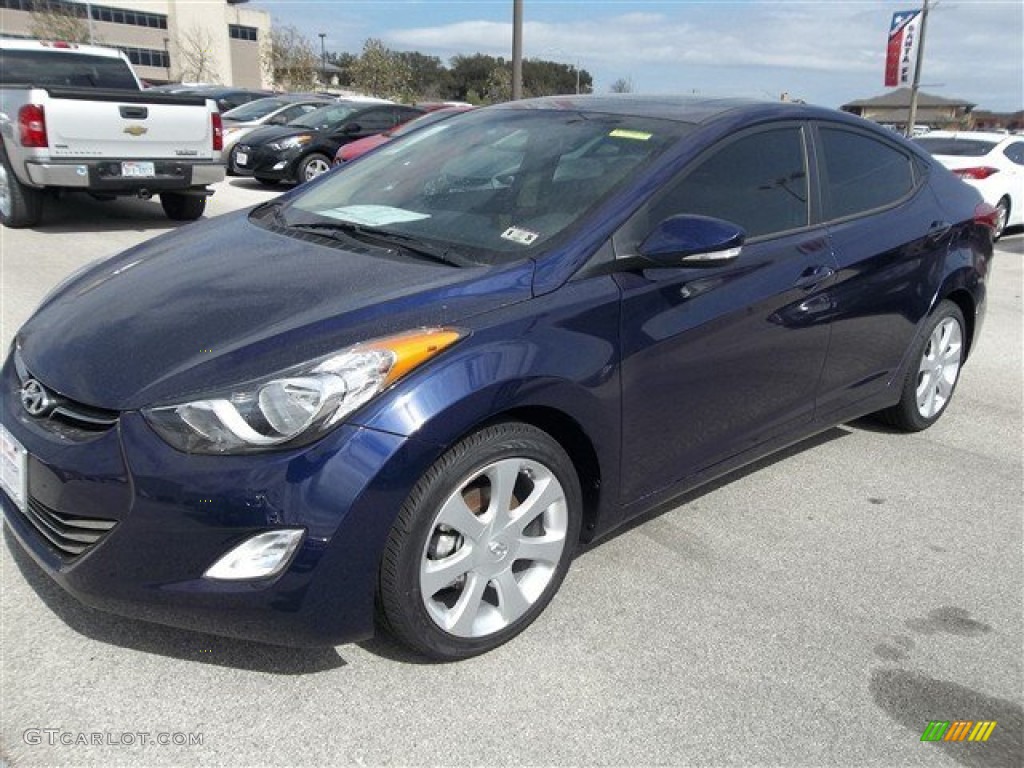 2013 Elantra Limited - Indigo Night / Beige photo #2