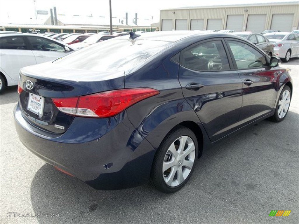 2013 Elantra Limited - Indigo Night / Beige photo #3