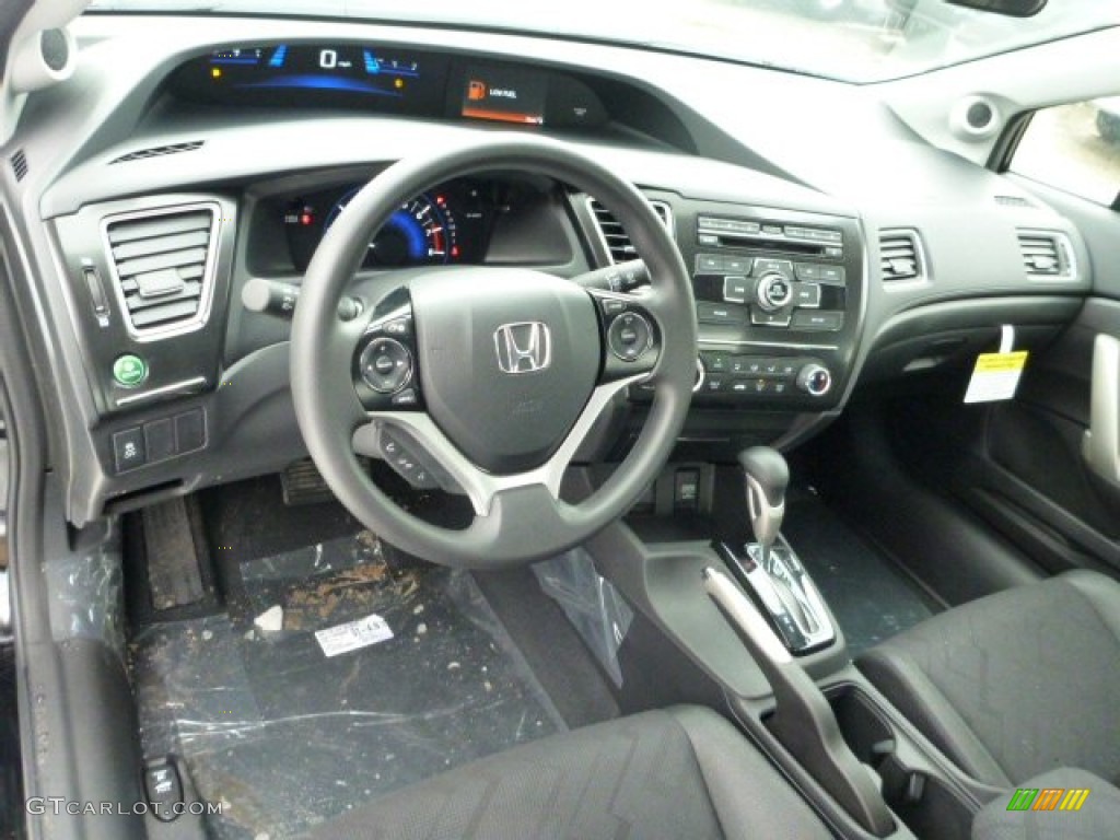 Black Interior 2013 Honda Civic LX Coupe Photo #76850529