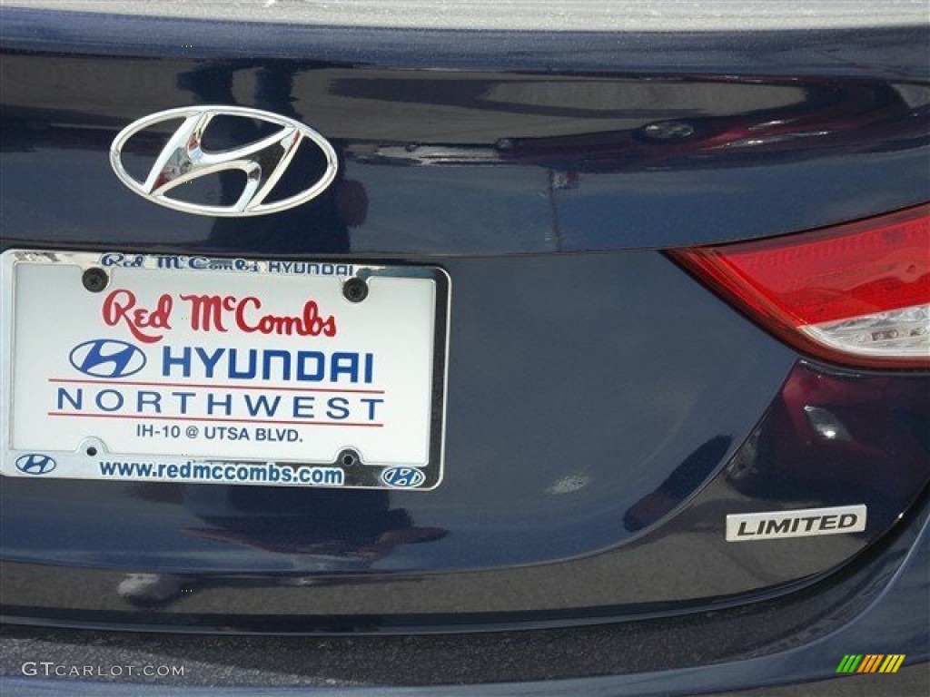 2013 Elantra Limited - Indigo Night / Beige photo #5