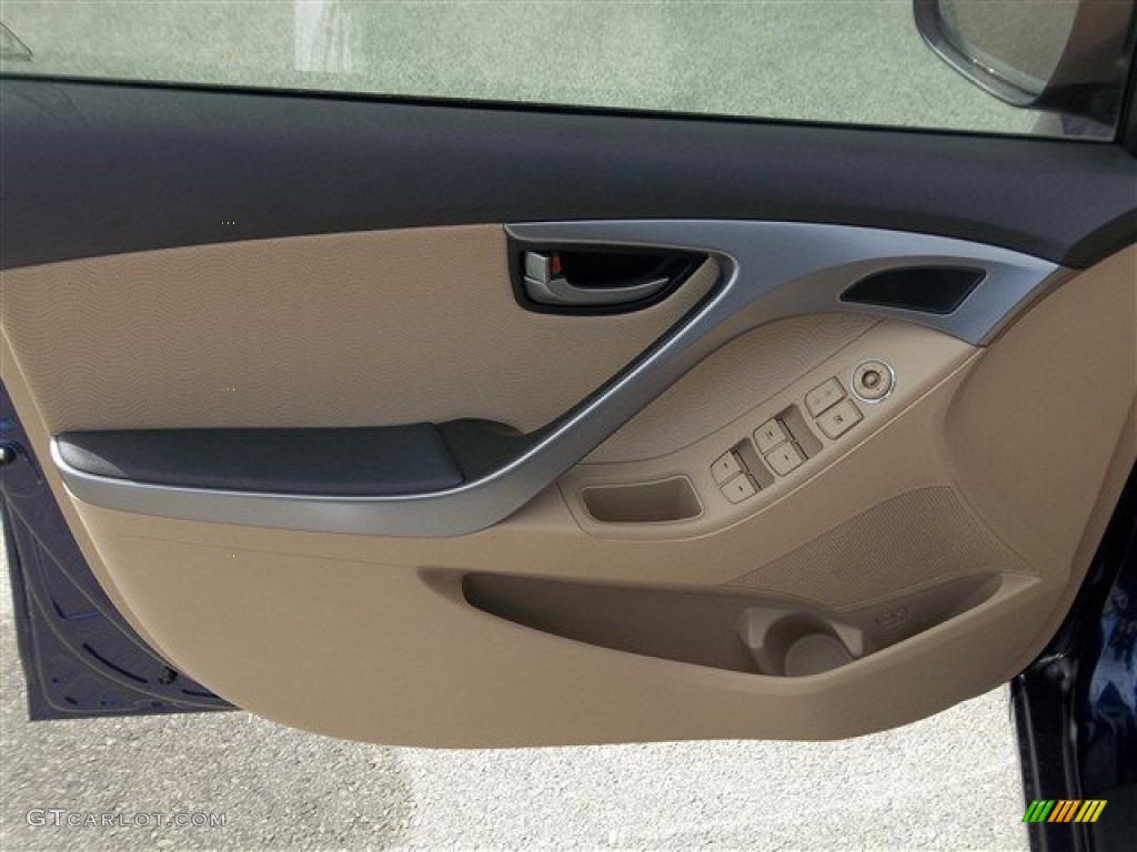 2013 Elantra Limited - Indigo Night / Beige photo #6