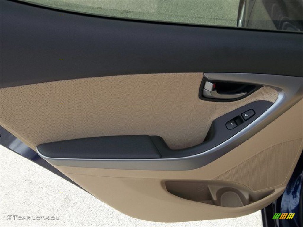 2013 Elantra Limited - Indigo Night / Beige photo #8