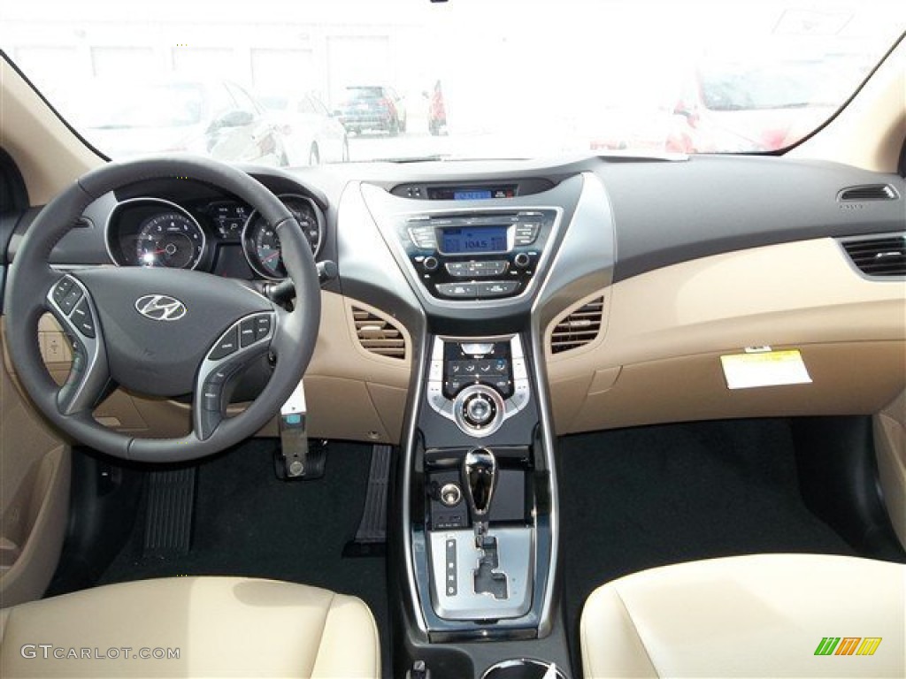 2013 Elantra Limited - Indigo Night / Beige photo #12