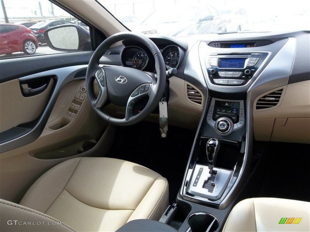 2013 Elantra Limited - Indigo Night / Beige photo #14