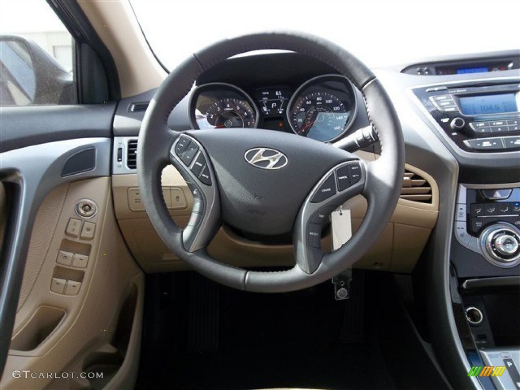 2013 Elantra Limited - Indigo Night / Beige photo #15