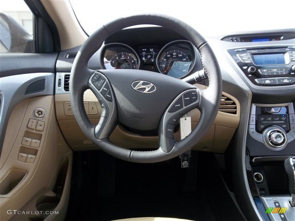 2013 Elantra Limited - Indigo Night / Beige photo #16