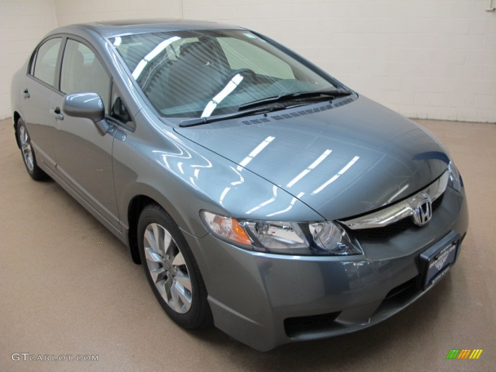2010 Civic EX-L Sedan - Polished Metal Metallic / Gray photo #1