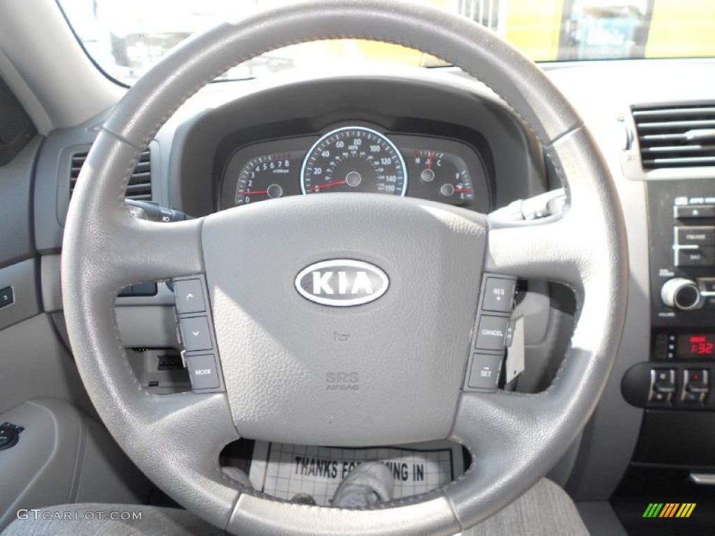 2009 Kia Borrego EX V6 Gray Steering Wheel Photo #76851933