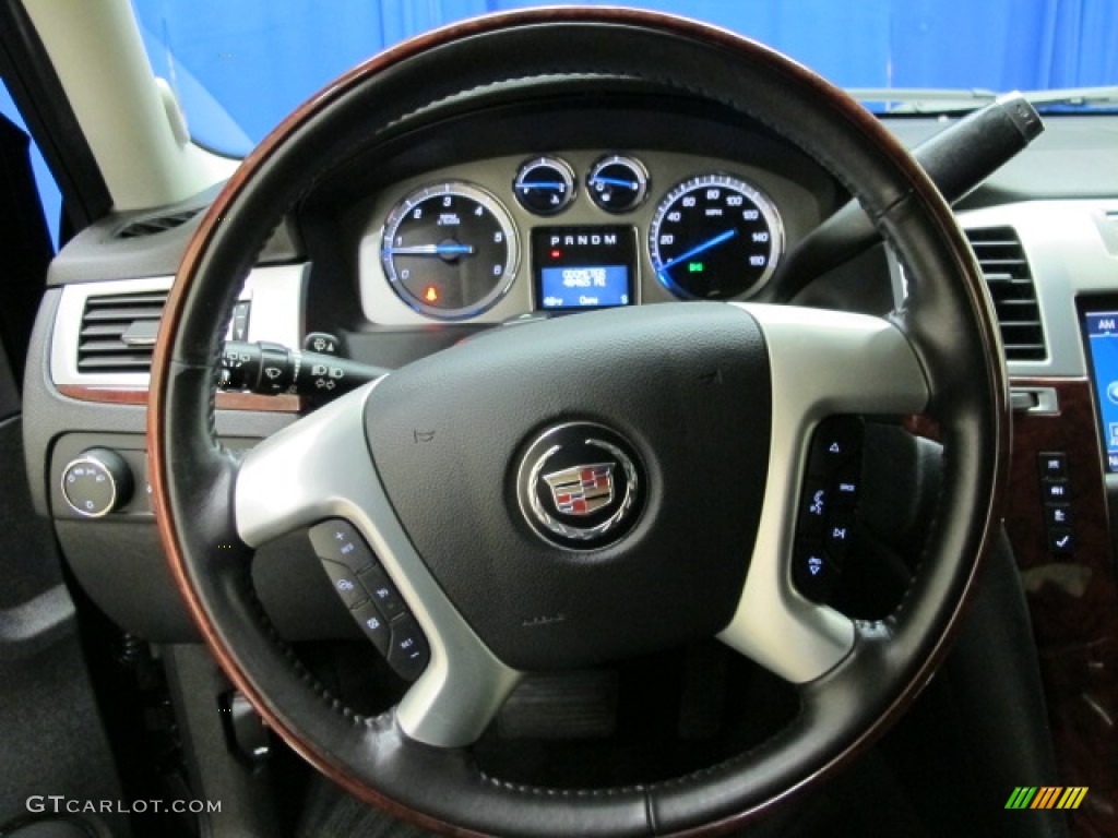 2010 Cadillac Escalade Luxury AWD Ebony Steering Wheel Photo #76853610