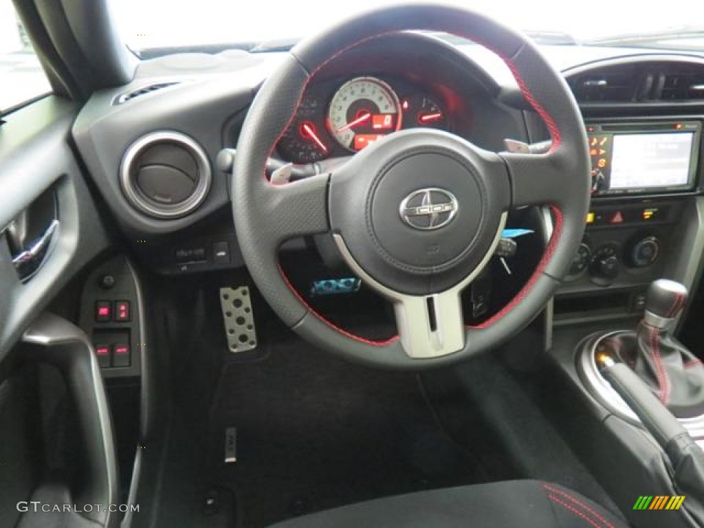 2013 Scion FR-S Sport Coupe Black/Red Accents Steering Wheel Photo #76856103
