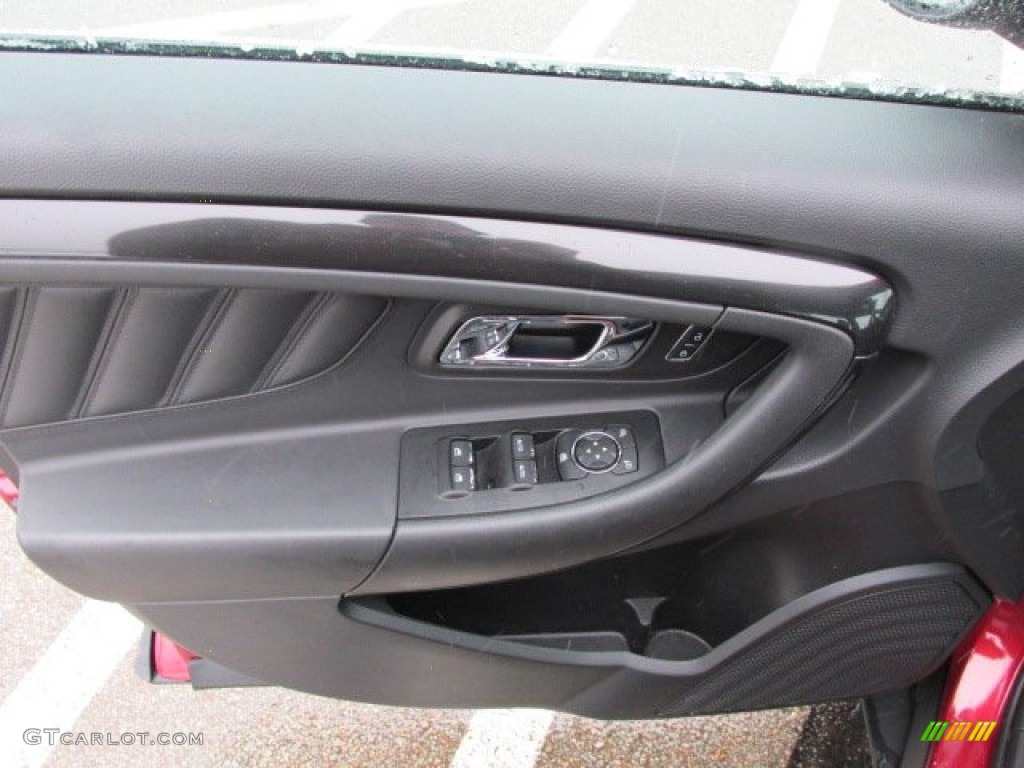 2013 Ford Taurus SHO AWD SHO Charcoal Black Leather Door Panel Photo #76856740