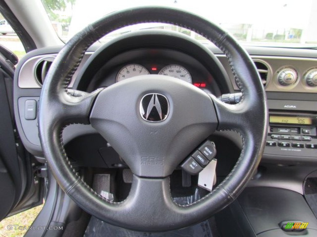 2006 Acura RSX Type S Sports Coupe Ebony Steering Wheel Photo #76858008