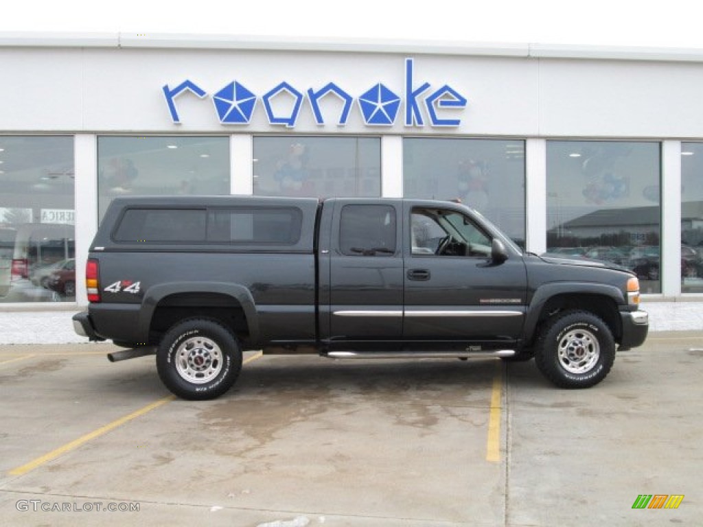 2005 Sierra 2500HD SLT Extended Cab 4x4 - Carbon Metallic / Dark Pewter photo #1