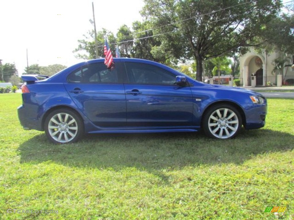 2008 Lancer GTS - Electric Blue Pearl / Black photo #40