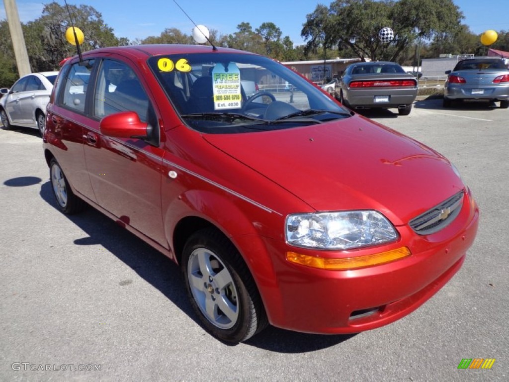 Sport Red 2006 Chevrolet Aveo LT Hatchback Exterior Photo #76861911