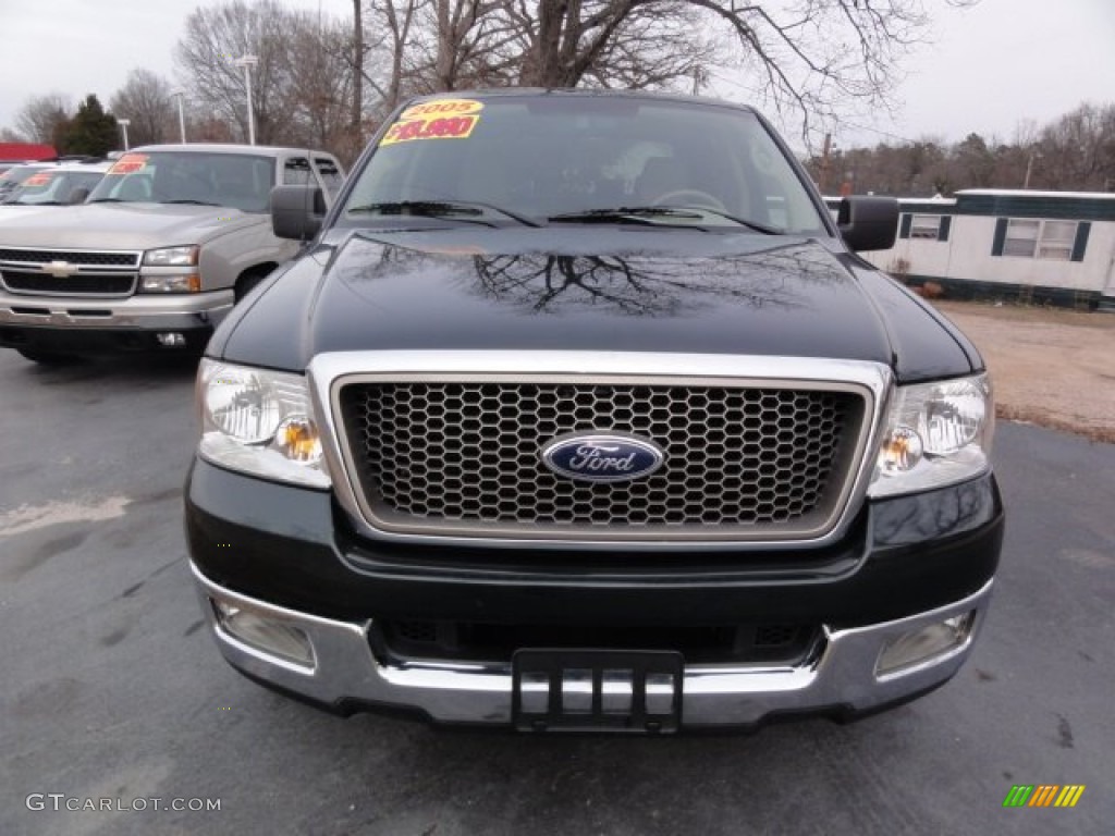 2005 F150 Lariat SuperCrew - Aspen Green Metallic / Tan photo #6