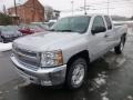 2013 Silver Ice Metallic Chevrolet Silverado 1500 LT Extended Cab 4x4  photo #3