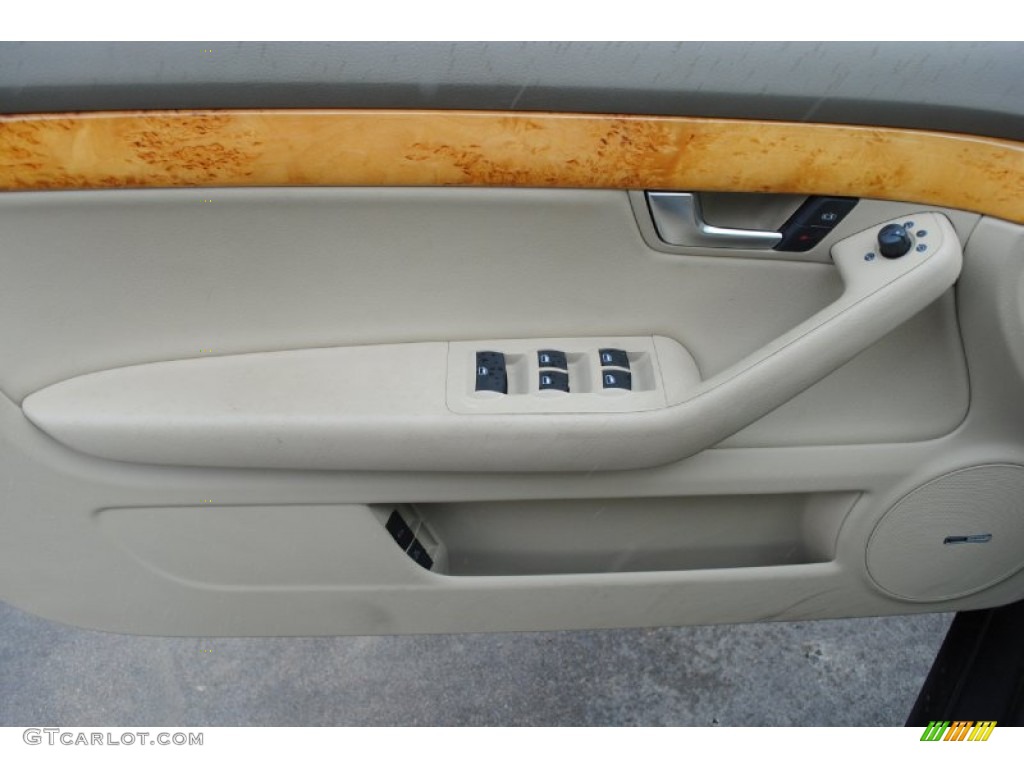 2009 Audi A4 2.0T quattro Cabriolet Cardamom Beige Door Panel Photo #76868595