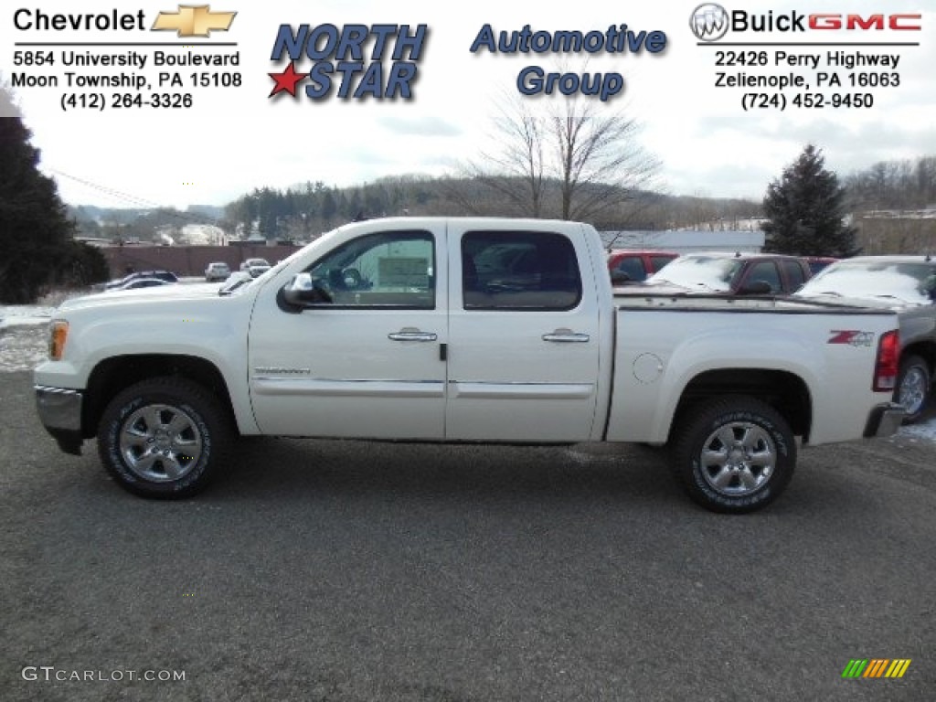 2013 Sierra 1500 SLE Crew Cab 4x4 - White Diamond Tricoat / Ebony photo #1