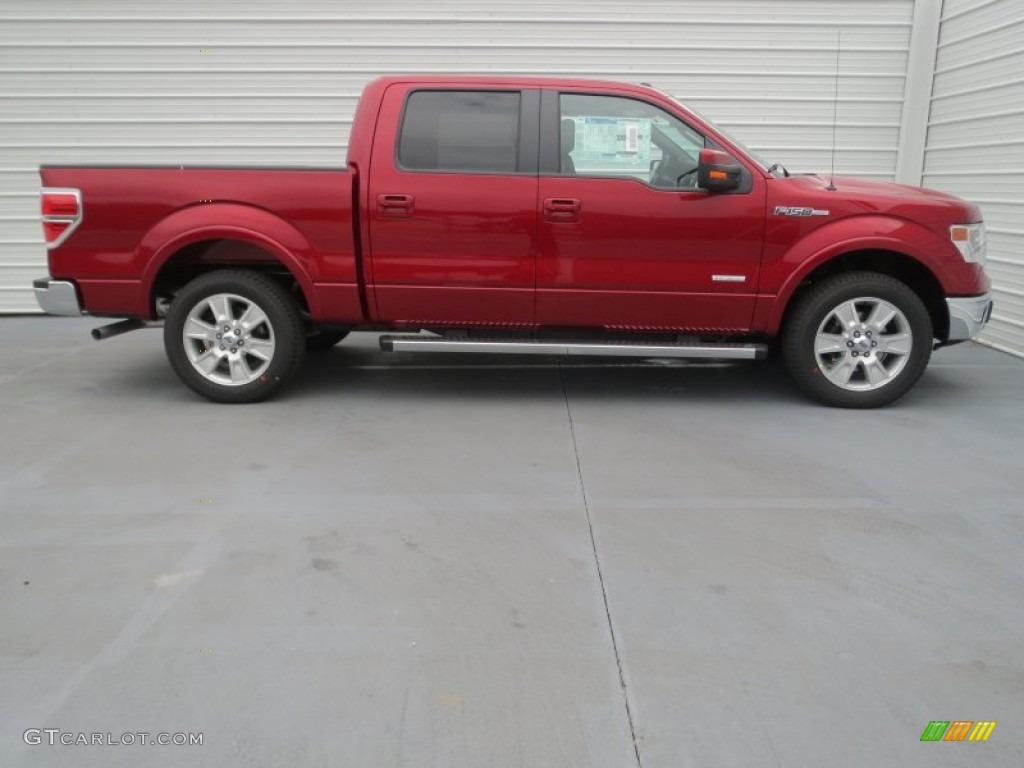 2013 F150 Lariat SuperCrew - Ruby Red Metallic / Black photo #2