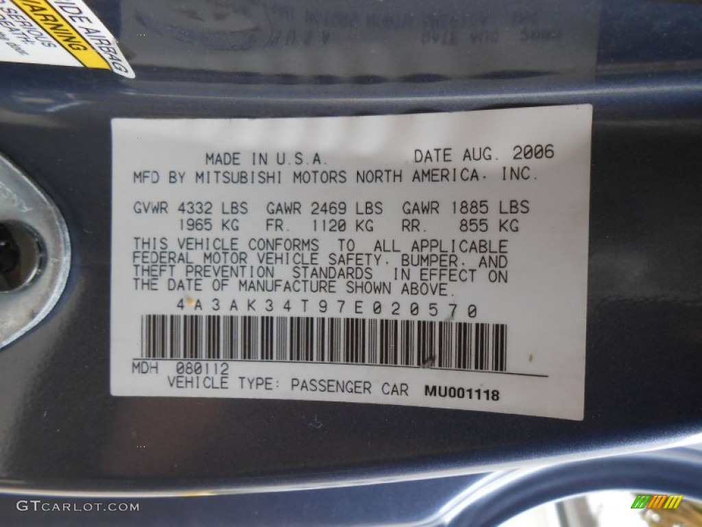 2007 Eclipse GT Coupe - Still Blue Pearl / Medium Gray photo #34