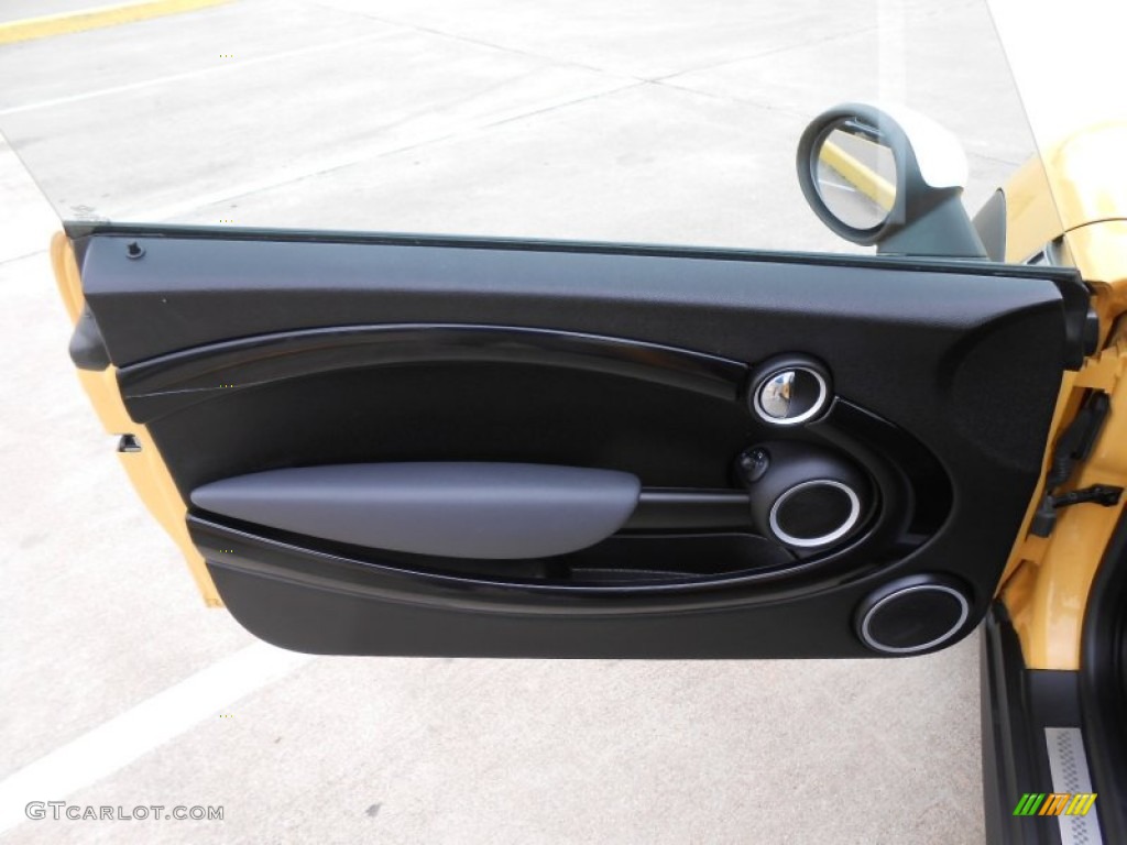 2009 Mini Cooper S Hardtop Lounge Carbon Black Leather Door Panel Photo #76872675