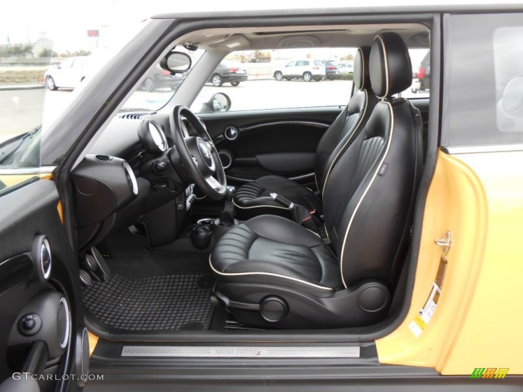 Lounge Carbon Black Leather Interior 2009 Mini Cooper S Hardtop Photo #76872678