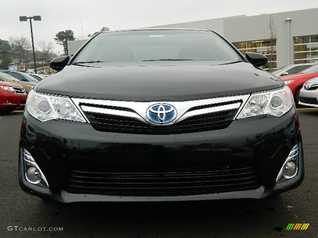 2012 Camry Hybrid XLE - Attitude Black Metallic / Ivory photo #8