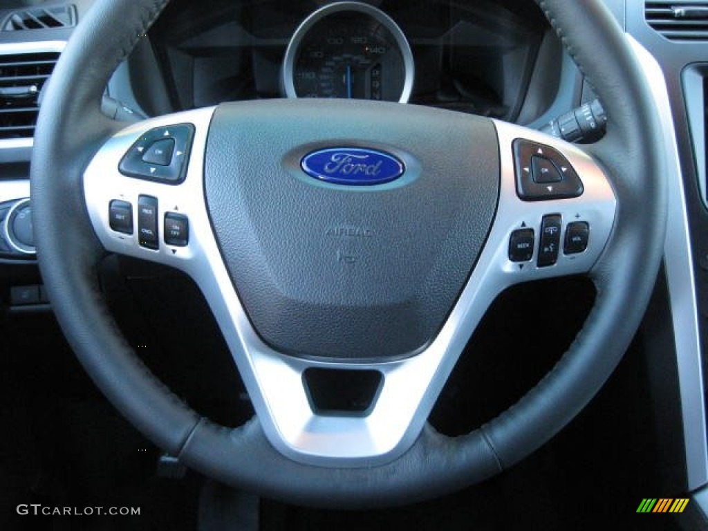 2013 Ford Explorer XLT 4WD Charcoal Black Steering Wheel Photo #76878585