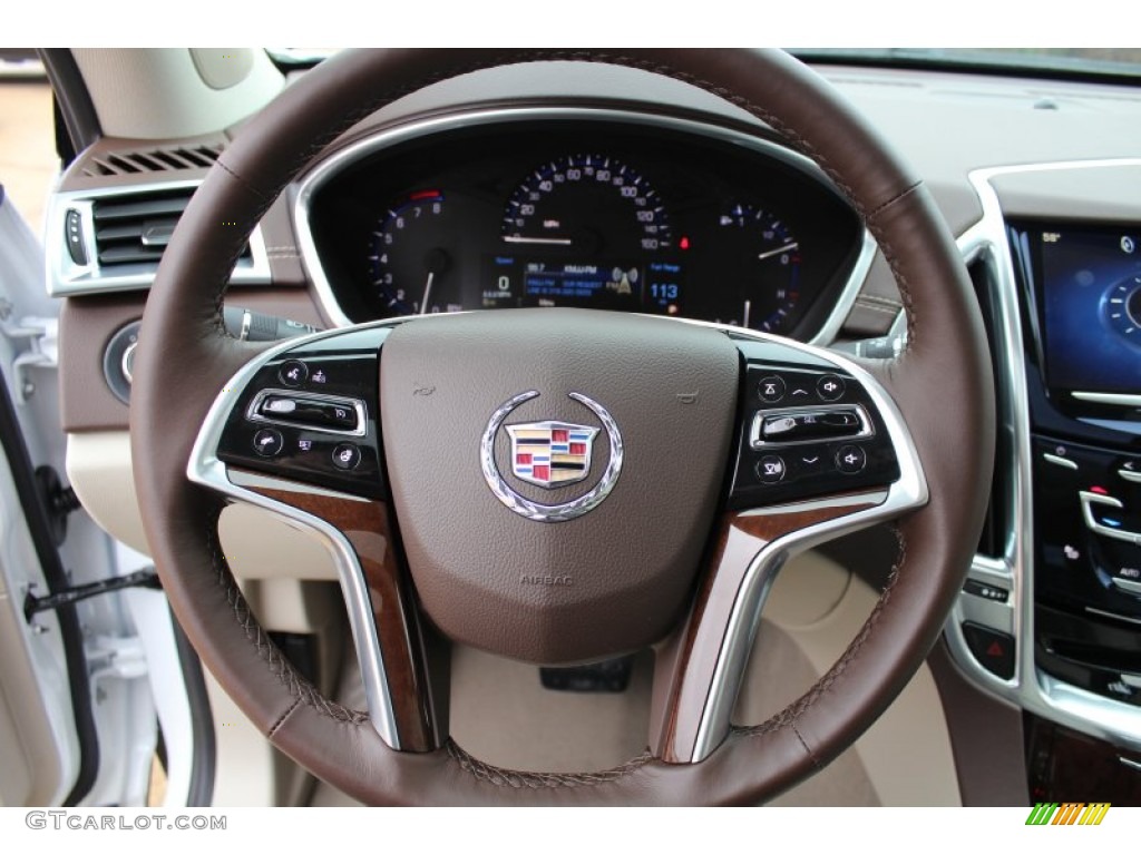 2013 Cadillac SRX Luxury FWD Shale/Brownstone Steering Wheel Photo #76879248
