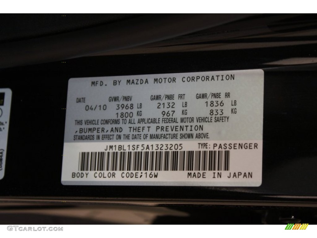 2010 Mazda MAZDA3 i Sport 4 Door Color Code Photos