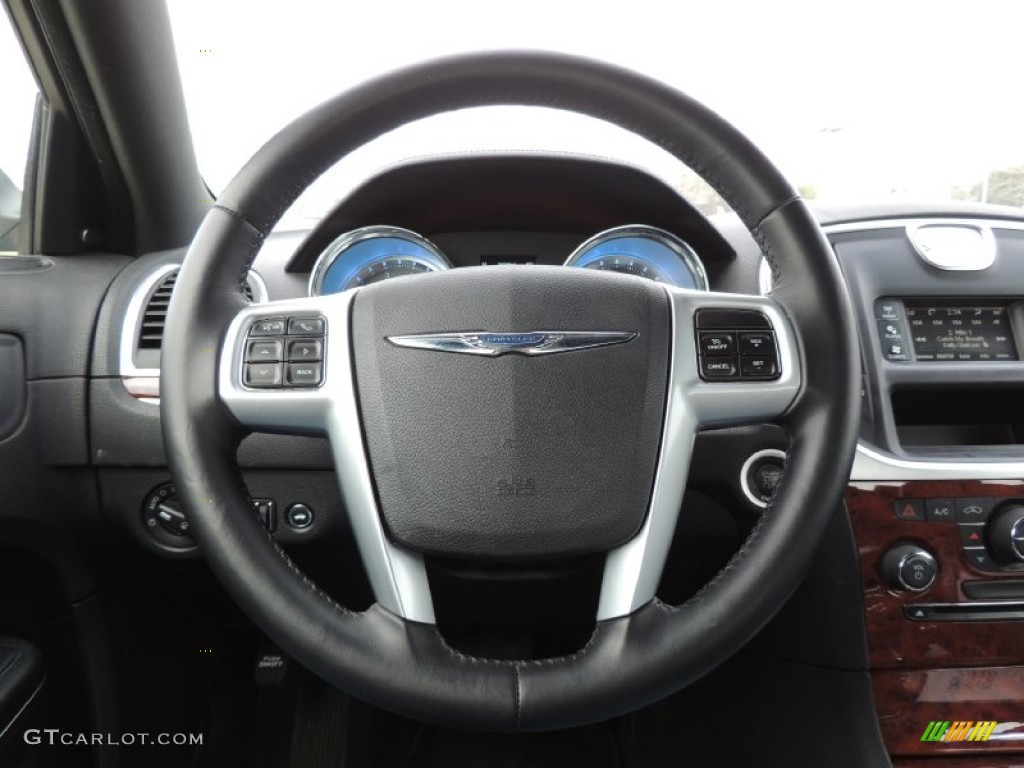 2012 Chrysler 300 Limited Black Steering Wheel Photo #76882446