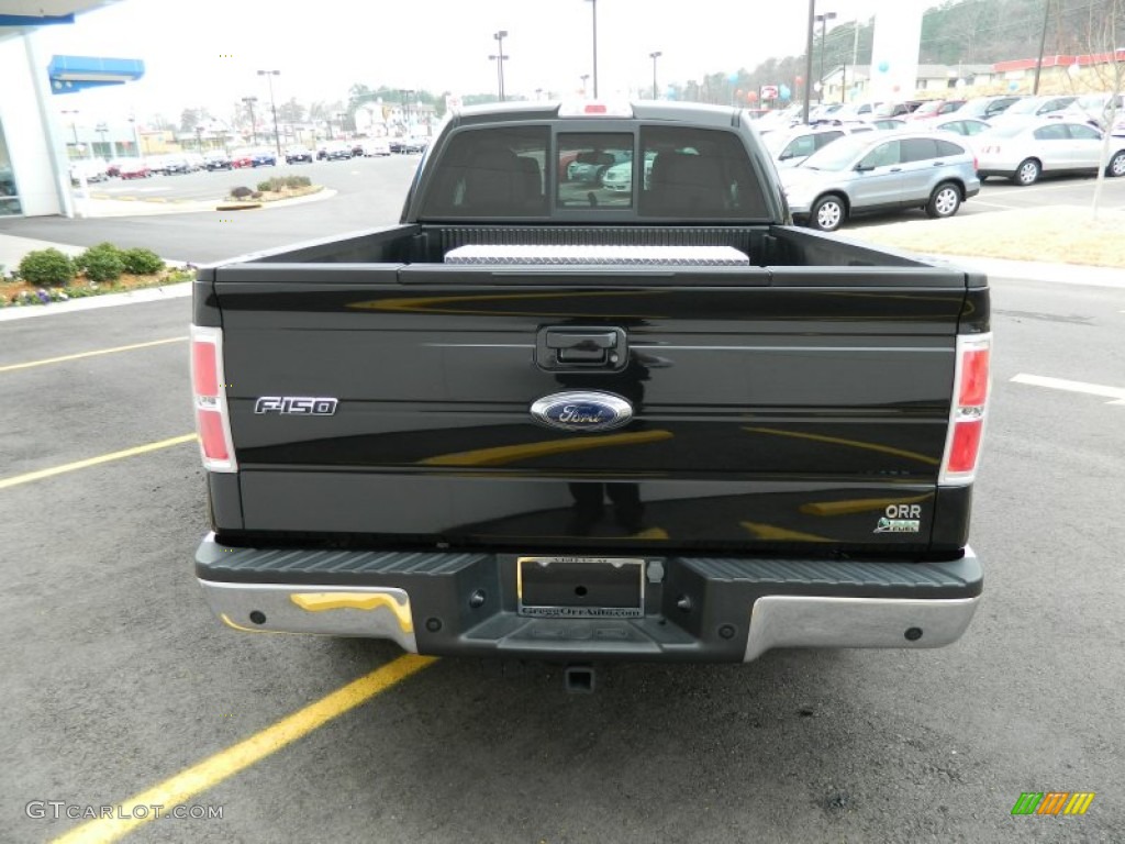 2010 F150 Lariat SuperCab 4x4 - Tuxedo Black / Tan photo #5