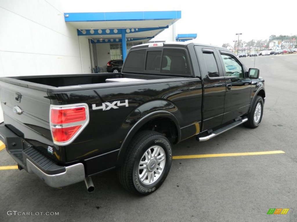 2010 F150 Lariat SuperCab 4x4 - Tuxedo Black / Tan photo #7