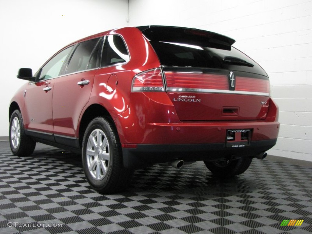 2009 MKX  - Vivid Red Metallic / Limited Charcoal Black/Light Stone photo #2