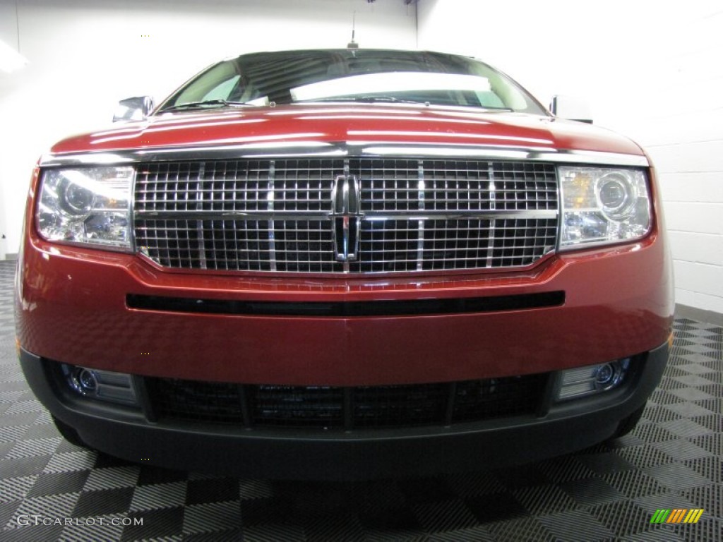 2009 MKX  - Vivid Red Metallic / Limited Charcoal Black/Light Stone photo #3
