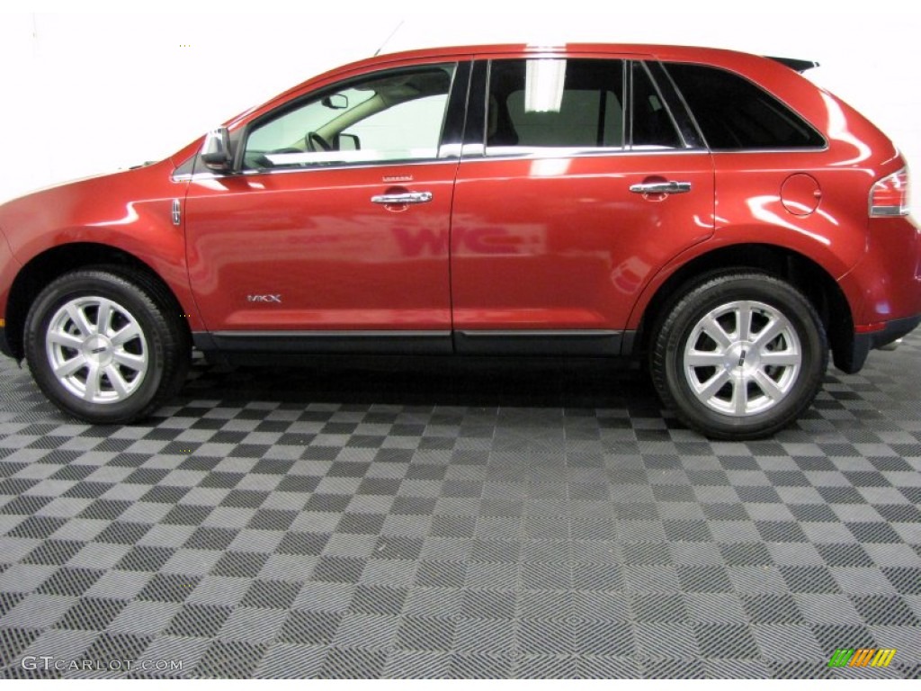 2009 MKX  - Vivid Red Metallic / Limited Charcoal Black/Light Stone photo #7