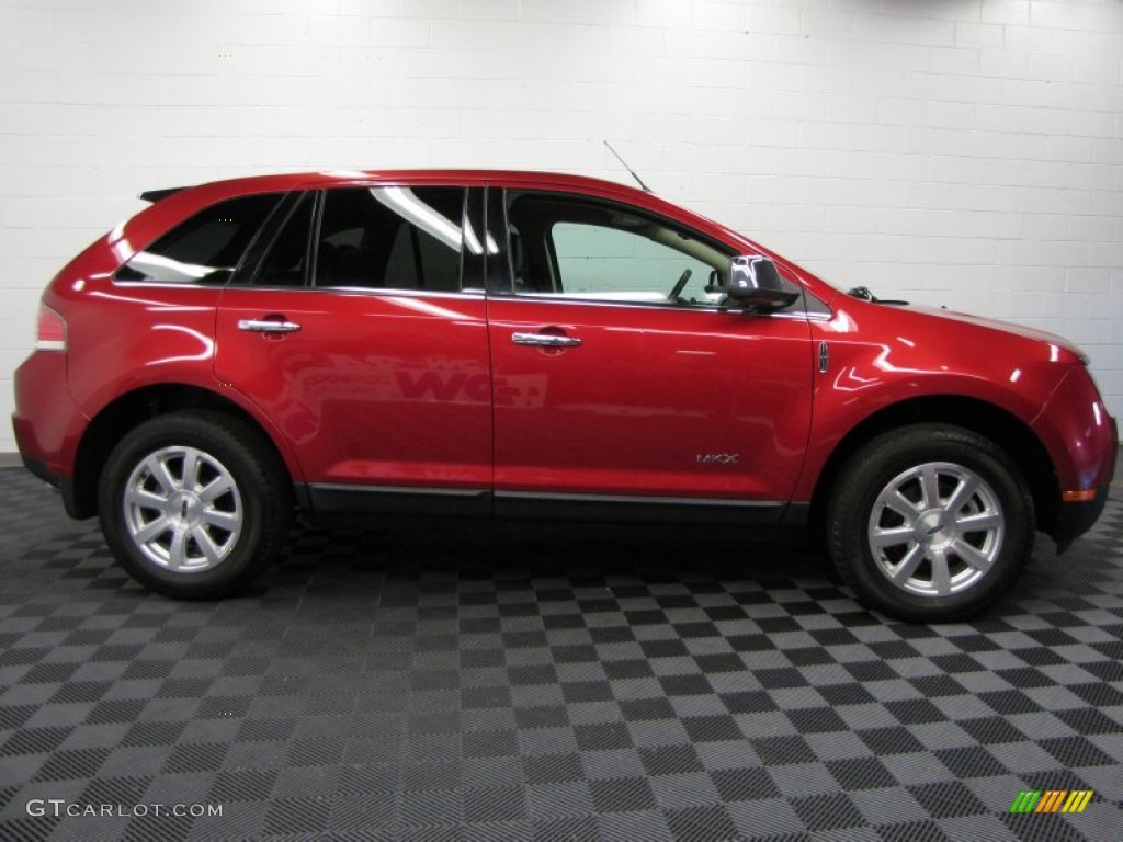 2009 MKX  - Vivid Red Metallic / Limited Charcoal Black/Light Stone photo #8